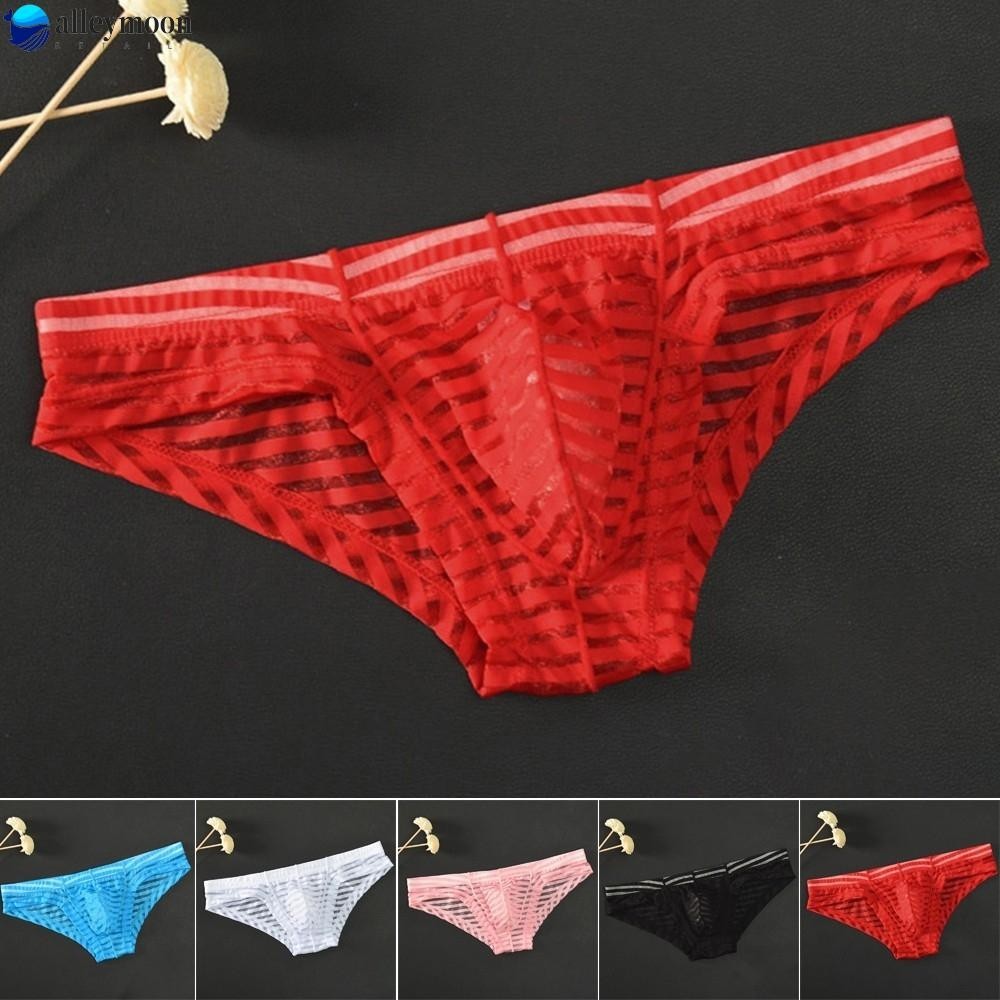 LEYM Underwear Men Mesh Replace Low-Waisted Thin Transparent Appeal Breathable