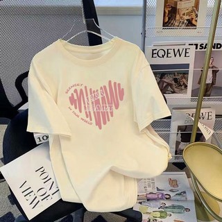 Áo Thun Nữ Cotton Tay Ngắn Dáng Rộng Cổ Tròn Phong Cách Hàn Quốc Thời Trang Mùa Hè Mới Cho Cặp Đôi Size 4XL