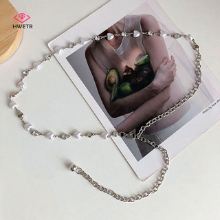 Hwetr Thời Trang Thanh Lịch Nữ Ngọc Trai Thắt Lưng Nữ Bé Gái Đầm Trái Tim Ngọc Trai Dây Thắt Lưng Trang Trí Thắt Lưng Cưới Phụ Kiện Mới