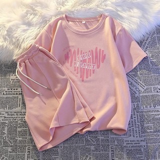 Bộ đồ thun thường ngày cho nữ mùa hè mới quần short ngắn tay dáng rộng