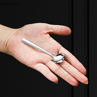 Queenten 304 Thép Không Gỉ Hương Vị Thìa Muối Cà Phê Khuấy Thìa Món Tráng Miệng Dễ Thương Thìa Kem Thìa QT