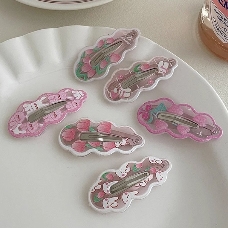 Dễ Thương Màu Hồng Kẹp Tóc Vintage Hồng Thỏ Ngọt Barrettes Tóc Đáng Yêu Kẹp Tóc Phụ Kiện