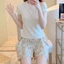 Quần ngắn YRBWD, Quần Short cạp cao thông thường, Quần ống rộng mỏng mùa hè
