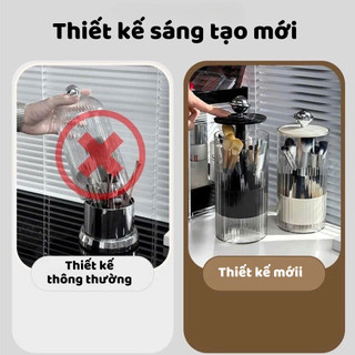 Hộp đựng cọ trang điểm có nắp nâng tự động, hộp đựng mỹ phẩm , hộp đựng đồ makeup