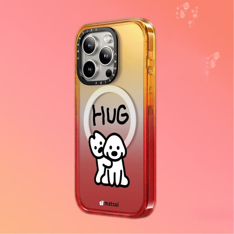 Casetify X Hug Black Edge Peach Haze Cotton Candy Collection Clear Hard Case cho Apple iPhone 12 13 14 15 16 Pro Max Plus có hộp