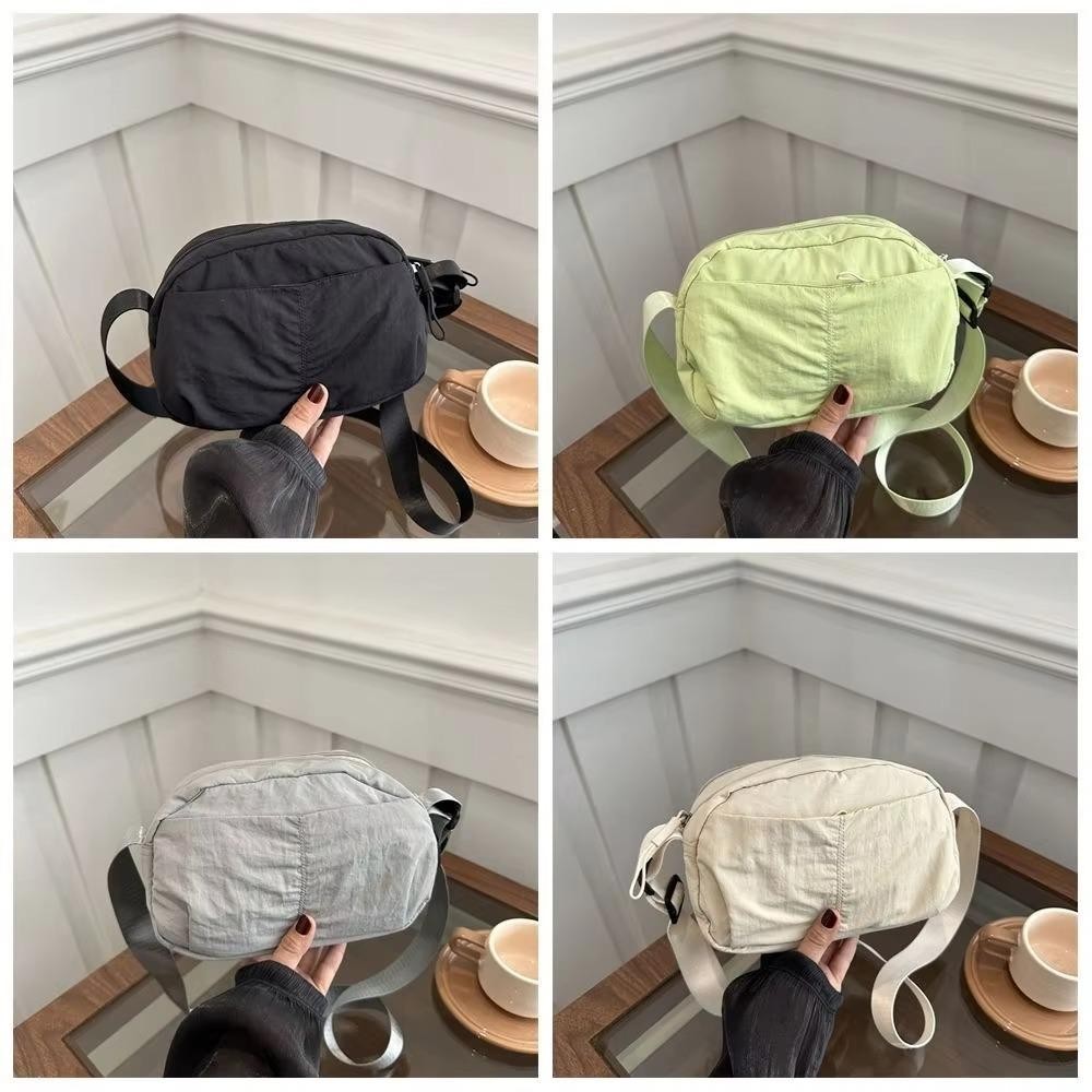 Túi đeo chéo đeo chéo SIMPLEAID, Túi vuông màu trơn khô nhanh, Túi đeo vai có dây kéo bằng Nylon phong cách Nhật Bản dành cho nữ