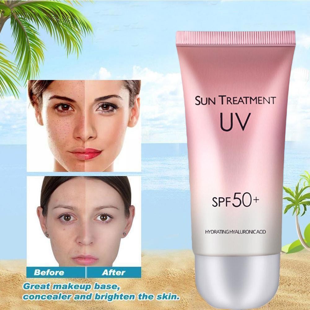 Learnever Spf50 + Kem chống nắng cách ly Bảo vệ tia cực tím Chăm sóc da và làm sáng kem chống nắng Kem chống nắng Mặt dưỡng ẩm C4k4