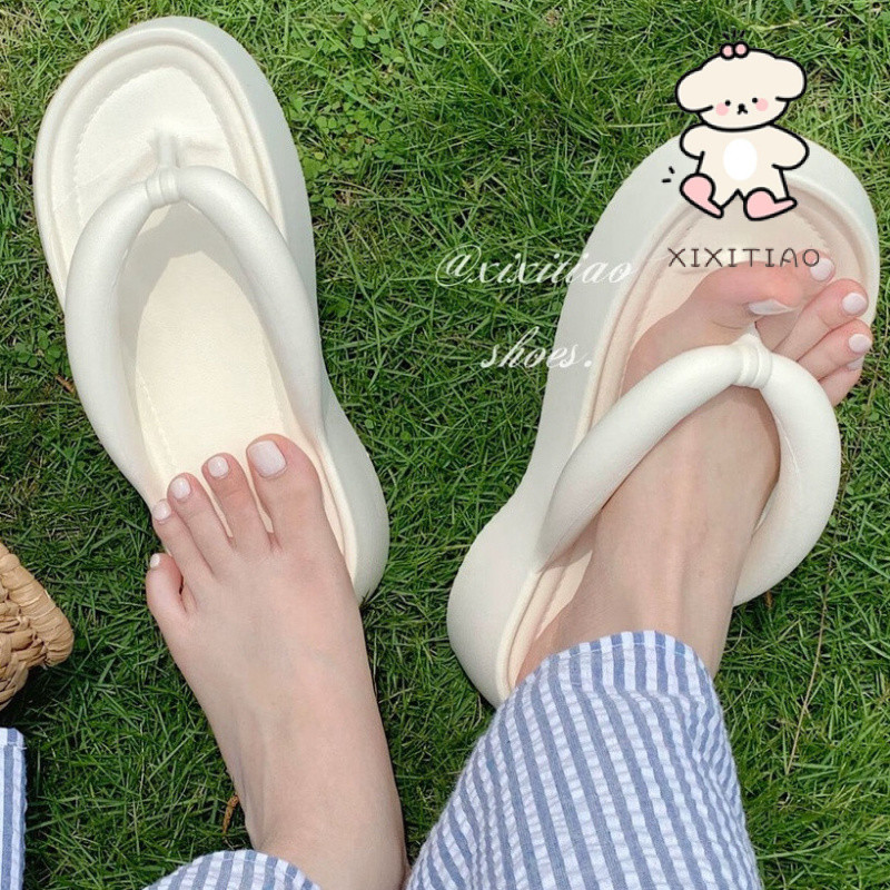 Xixitiao Dép Nữ Mặc Ngoài Thời Trang Chống Trơn Trượt Tăng Chiều Cao Đế Dày