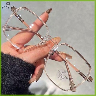 Ptfu Thời Trang Vuông Chống Ánh Sáng Xanh Kính Nam Nữ Khung Lớn Trong Suốt Kính Mắt Unisex Kính Mắt Mới