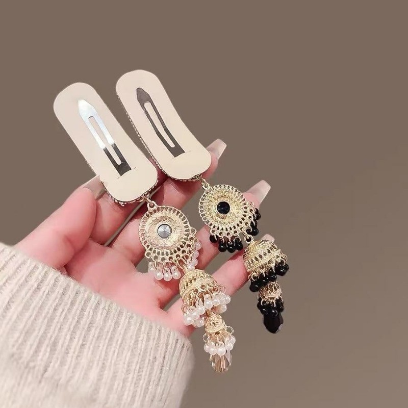 Mauropoli [Sẵn Sàng] Kẹp Tóc Tua Rua Chuông Phong Cách Dân Tộc Nữ Retro Mới Phong Cách Trung Hoa Độc Đáo Thời Trang Tóc Gãy bb Kẹp Bên Cao Cấp Kẹp