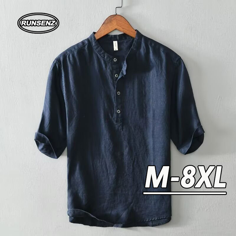 M-8xl Nhật Bản Cơ Bản Áo Sơ Mi Polo Nam Plus Size Top Trơn Dáng Rộng Tay Ngắn Quá Khổ Áo Sơ Mi | BigBuy360 - bigbuy360.vn