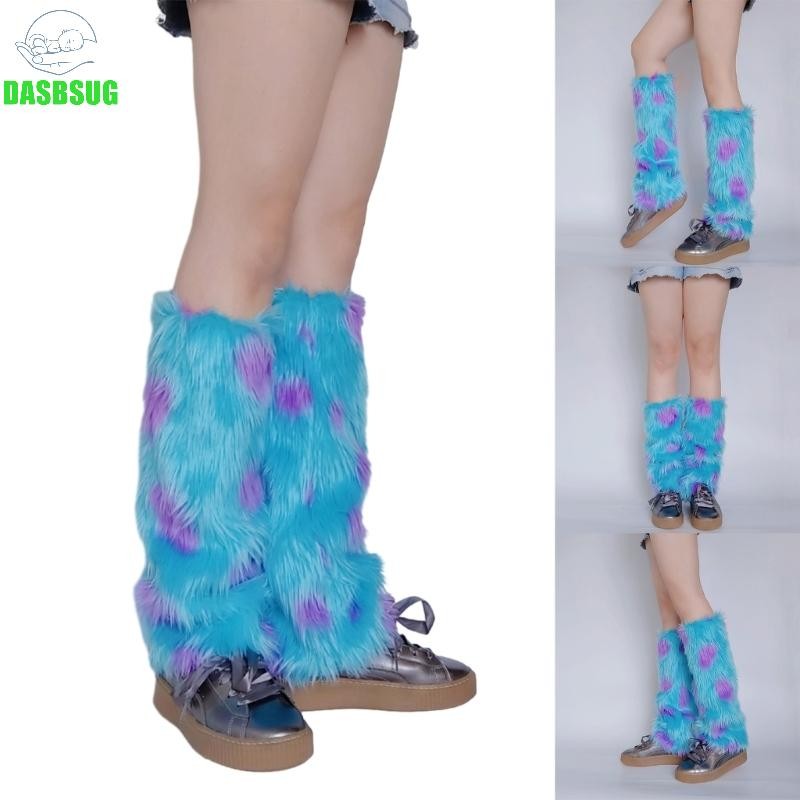 Dassbsug Nữ Quái Vật Cosplay Lông Chân Ấm Mùa Đông Ấm Áp Dày Fuzzy Sang Trọng Boot Vòng bít