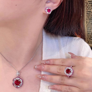 Châu Âu Mỹ ins Phong Cách Mới Full Kim Cương Carbon Cao Kim Cương Bộ Trang Sức Hoa Nữ