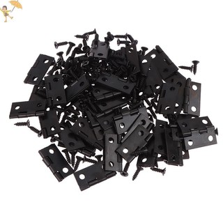 [GOU] 50 Cái / hộp Bản Lề + 200 Ốc Vít Sắt Vàng Bạc Đen Đồng 4 Lỗ Nội Thất Phần Cứng Bản Lề Trang Trí VN