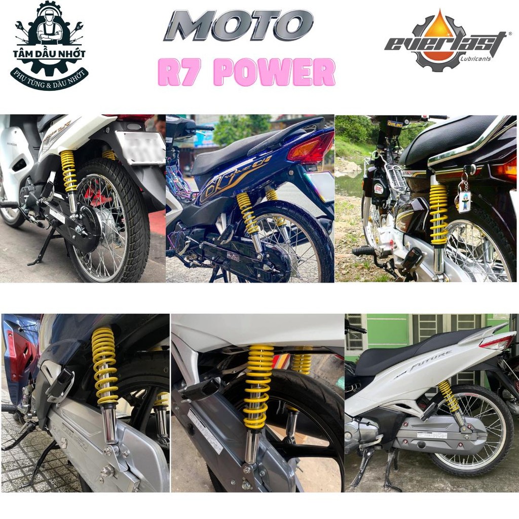 [Combo] 2 Lon Dầu Nhớt MOTO R7 10W40 0.8L, Tặng 1 cặp phuộc NICE thái