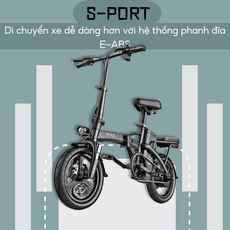 Xe đạp trợ lực điện S-PORT W8 - phiên bản Lite , di chuyển  chế độ trợ lực - Bảo hành 12 tháng phương  xe xedap