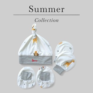 Set mũ vớ hè chất thun lạnh mềm mát Bunny cho bé sơ sinh 3-6kg