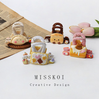 MISMEMO Vui Bánh Mì Bánh Bao Bánh Quy Kẹp Đơn Giản Dễ Thương Phụ Kiện Tóc Đầu Lưng Cá Mập Kẹp