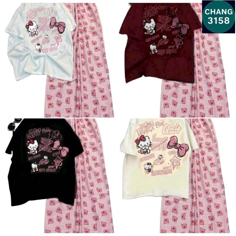 Sét Bộ Đồ Nữ Quần Heo Hồng + Mix Áo Phông  Unisex Form rộng -CHANG 3158