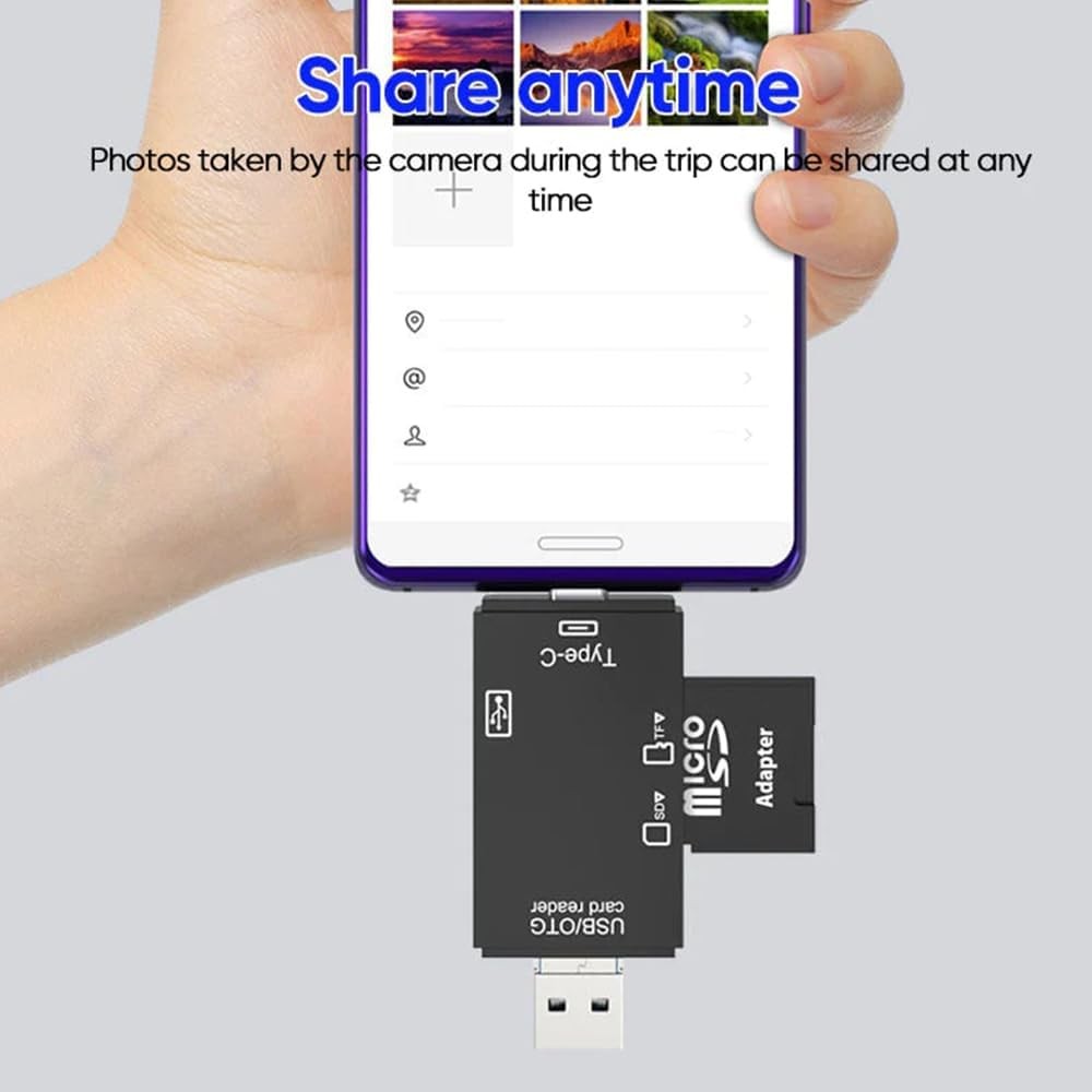Ảnh Đầu đọc thẻ thông minh 6 trong 1, Bộ chuyển đổi thẻ đa năng USB đa năng tất cả trong 1 Hub mỏng Đọc phương tiện thông minh, Đầu đọc thẻ nhớ Đầu đọc thẻ đa năng, Truyền dữ liệu tốc độ cao 1