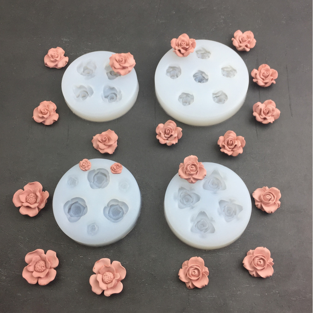 Nhiều Hình Hoa Hồng Silicon, Socola Epoxy Mousse Trang Trí Bánh, Thạch Cao Thơm Nến, DIY Nướng Bánh