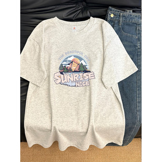2025 Mới Phong Cách Hàn Quốc Mới 100% Cotton Unisex Tay Ngắn Oversize Áo In Hình Nam Plus Size 5XL Tee Rời Nữ Cổ Tròn Áo