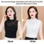 Áo sơ mi ren ESSENCEH, Áo ba lỗ hoa màu đen trắng co giãn, Cổ cao nửa cổ L-3XL Áo hai dây hoa hồng dành cho nữ bé gái