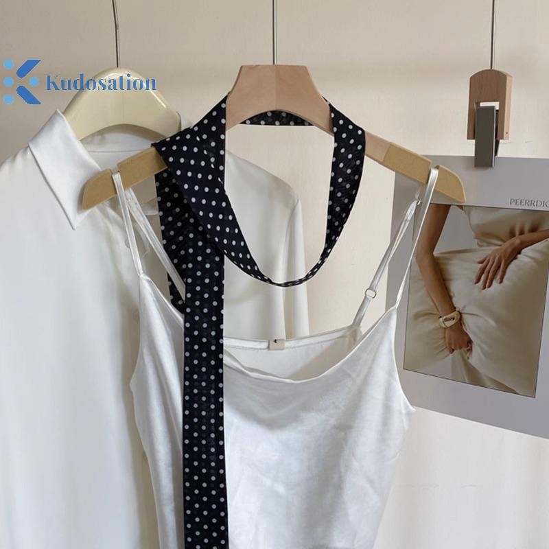 Kudosation Nữ N Dài Khăn 190x4.5cm Chấm Bi Dây Buộc Túi Ruy Băng Choker Streamer Nữ Phụ Kiện