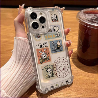 Ốp Lưng Dành Cho Samsung Galaxy S25Edge S25 S24 Ultra S23 S22 S21 S20 Plus FE Note 20Ultra 10Plus Ốp Lưng Túi Khí Ngộ nghĩnh Snoopy Hoạt Hình Chống Rơi Dễ Thương Trong Suốt Mềm Mại