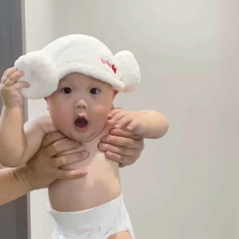 亲子羊角干发帽宝宝吸水速干头巾可爱儿童浴帽包头擦头干发神器 3.30Mũ sấy tóc móng vuốt cha mẹ và con cái Khăn trùm đầu khô nhanh thấm hút cho bé Mũ tắm trẻ em dễ thương Đầu lau tóc Dụng cụ tiện dụng 3.