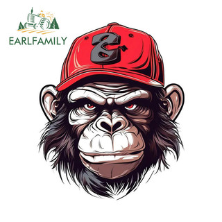 EARLFAMILY 13cm Gorilla Peeker Nhãn Dán Xe Hơi Hấp Dẫn Sáng Tạo Chống Thấm Nước Gương Chiếu Hậu ATV Xe Tải Vinyl Decal Chống Trầy Xước Anime Kiểu Dáng Xe Ô Tô