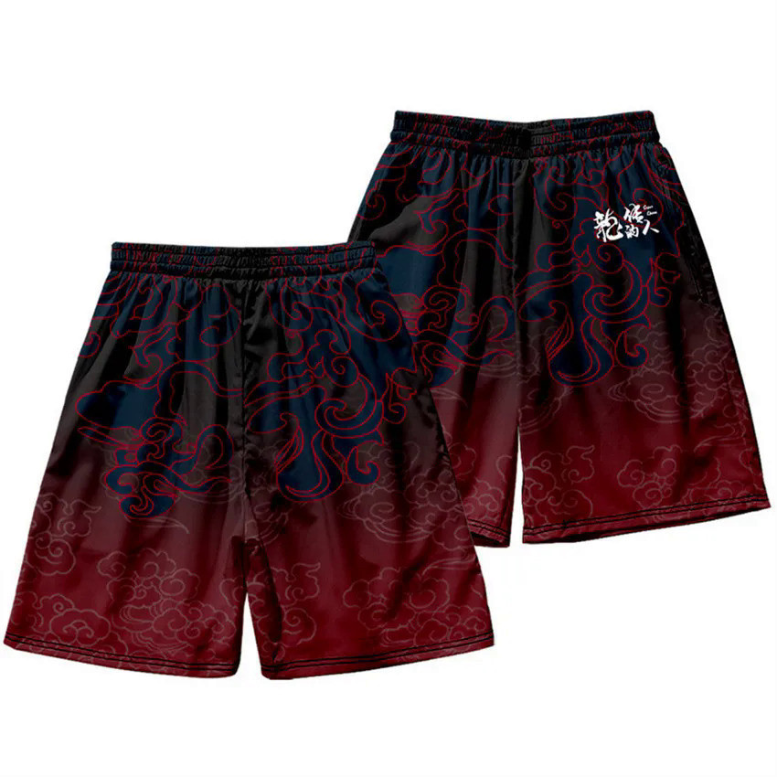 Quần short đi biển in hình rồng Trung Quốc mùa hè Quần thể thao Bermuda Quần short thể thao thời trang