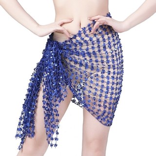 CLI Nữ Kim Sa Lấp Lánh Quấn Mini Váy Bụng Khiêu Vũ Lấp Lánh Khăn Hông