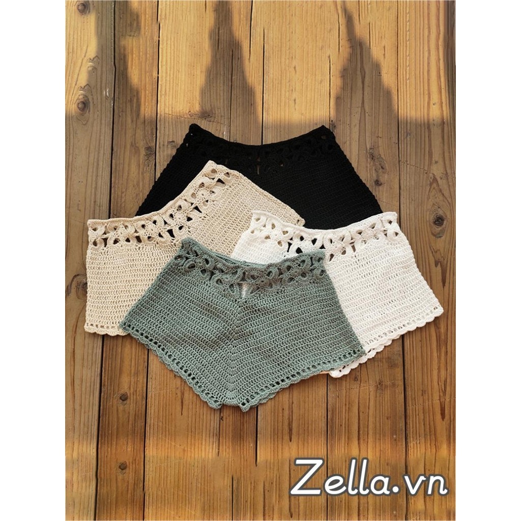Quần Short Bơi Nữ Móc Cutout Đáy Dây Rút Đi Biển Ban Mùa Hè Quần Bơi