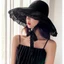 Mũ chống nắng YRBWD, Mũ xô vành rộng chống tia cực tím, Mũ đi biển di động ngoài trời có dây buộc mùa hè dành cho nữ