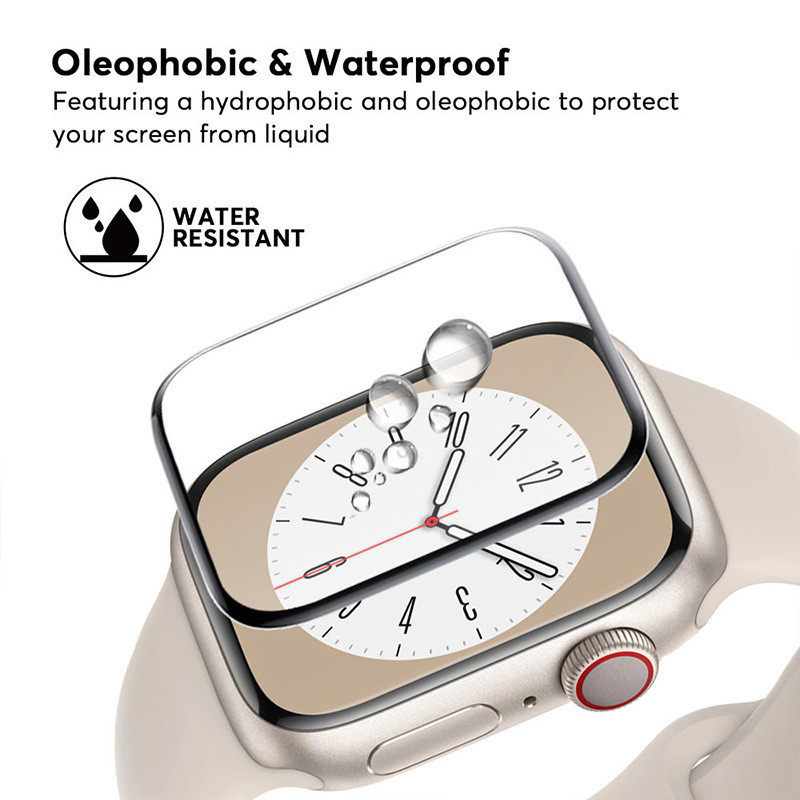 Dành Cho Apple Watch Series Ultra 1 2 3 4 5 6 7 8 9 10 SE 38mm 40mm 41mm 42mm Đen Edge Kính Cường Lực Phim Chống Ánh Sáng Xanh Chống Trầy Xước Bảo Vệ Màn Hình