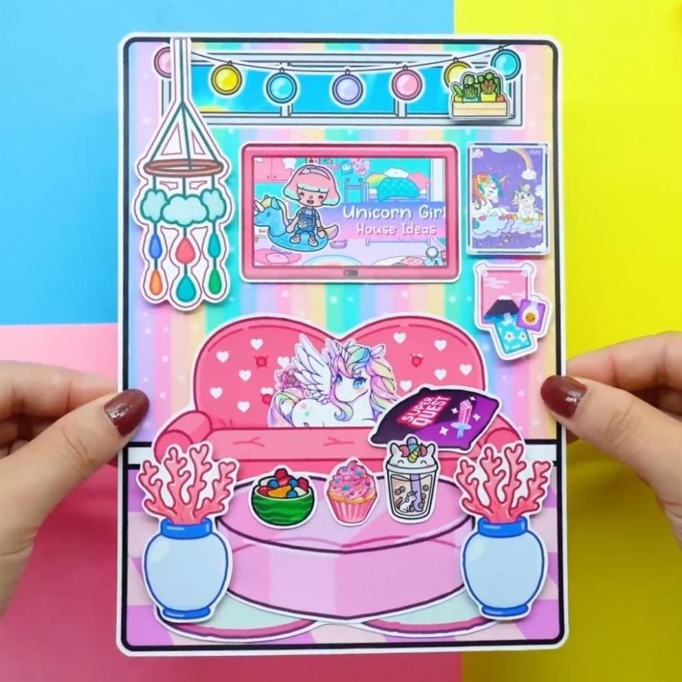 Ngôi nhà búp bê học liệu unicose quite book toca Đồ chơi thông minh Đồ chơi thủ công