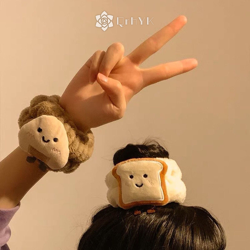 Qrhyk Spa Dây Đeo Tay Để Rửa Mặt Lông Cừu Chăm Sóc Da Bánh Mì Nướng Tóc Dây Đeo Cổ Tay Cho Nữ Bé Gái Trang Điểm Mới