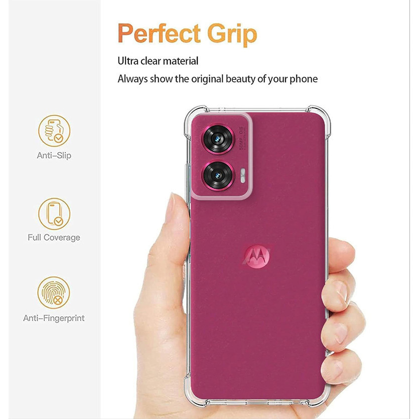 Dành Cho Motorola Edge 50 Fusion Mềm Chống Sốc Pha Lê Gel Trong Suốt TPU Chống Sốc
