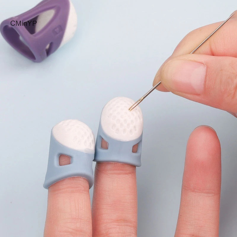 Cyp May Thimbles Silicone May Ngón Tay Đầu Chống Trơn Trượt Rỗng Ngón Tay Bảo Vệ Tay DIY Chữ Thập May Dụng Cụ Vinh Quang