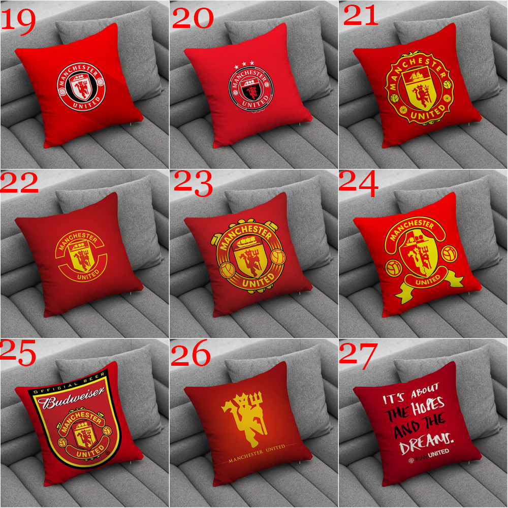 Manchester United FC Logo Ném Gối In Một Mặt Gối Phòng Khách Sofa Xe Quà Tặng Đệm Quà Tặng Trẻ Em Quà Tặng (Không Có Lõi)