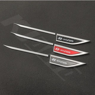 2 Cái / bộ Xe Hyundai Fender Kim Loại Miếng Dán Bên Ngoài Trang Trí Bên Phải Trái Đề Can Sửa Đổi Cho Stagazer Creta Accent Getz Avega I10 Santafe H1 Matrix I30 HB20 Tucson N Nline