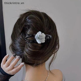 THI Thanh Lịch Tinh Tế Hoa Camellia Vuốt Tóc Tính Khí Đơn Giản Mực Hoa Cảm Giác Cao Cấp Kẹp Lưng Phụ Kiện Tóc VN