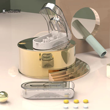 Kuzhen 1 Chiếc Di Động Máy Cắt Thuốc Chia Thuốc Bảo Quản Máy Tính Bảng Bộ Chia Cắt Máy Thái Tại Nhà Hộp Đựng Thuốc Hộp Đựng Thuốc HOT