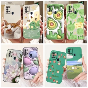 Dành Cho Samsung Galaxy A21s Ốp Lưng A217 SM-A217F Vỏ Điện Thoại Silicon Mềm Chống Sốc Hoa Tulip Đáng Yêu Cho Samsung A21s Ốp Lưng