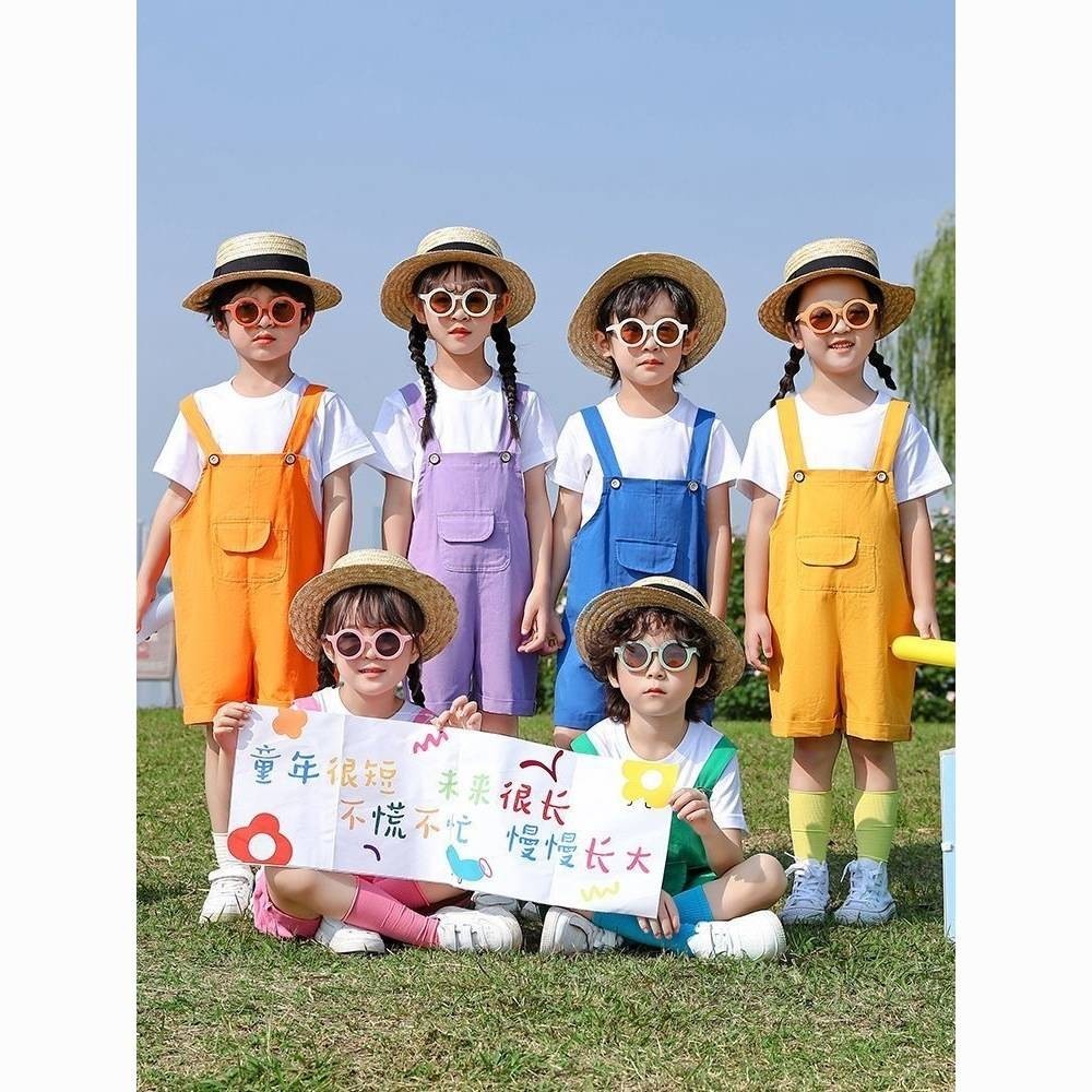 Yếm jean bé gái Bộ đồ màu mùa hè cho bé trai/bé gái: 3-10 tuổi