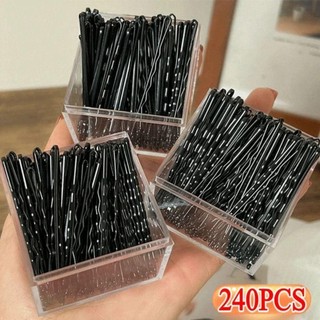 POCKETN Kẹp Tóc Đen Vô Hình Hình Chữ U, 240 Chiếc Cho Tóc Sóng
