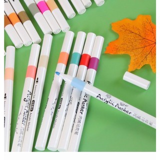 Bút Màu Vẽ Acrylic Marker 12/24/36/48/60 Màu Chuẩn, dùng để vẽ vải/giày/tường/giấy/da/ly