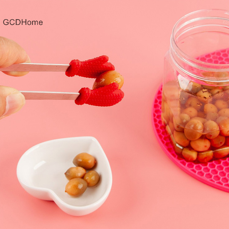 Gcdhome 1 Nhà Bếp Dễ Thương Silicone Thực Phẩm Kẹp Bánh Mì Thịt Nướng Kẹp Chịu Nhiệt Độ Cao Và Chống Cháy Silicon Kẹp HOT