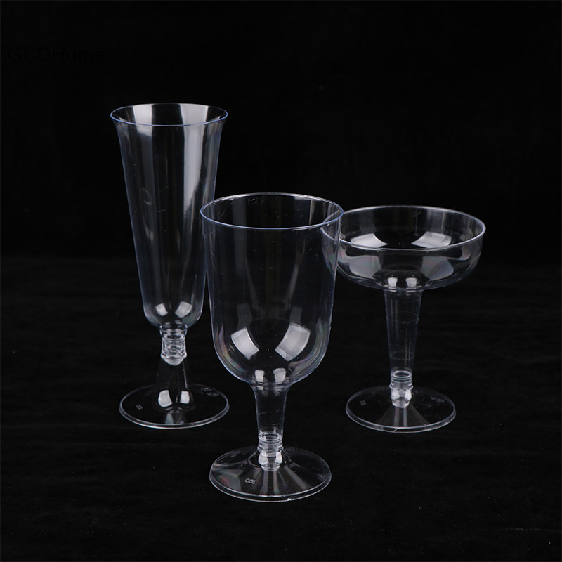 Gcdhome 10 Chiếc Nhựa Trong Suốt Champagne Cocktail Thanh Cốc Đậu Kính Drinkware Cho Tiệc Sinh Nhật Lễ Hội Kỷ Niệm Lễ Hội HOT